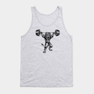 SEEMBO Lion Weight Lifting Barbells Fitness Gym Lift Workout Tank Top